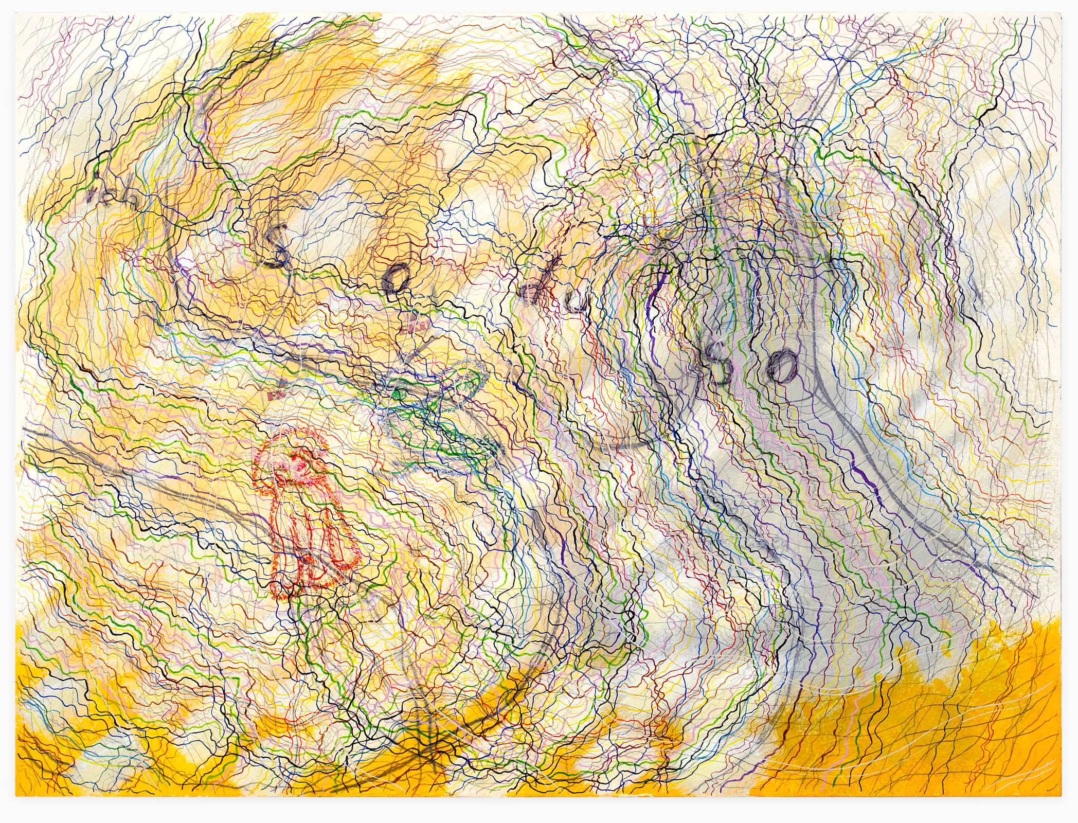  „ich so du so“, Tusche, Acrylfarben, Papier, 42 x 56 cm, 2024 (Bestellung: „1 x Randnotiz 1 x Fußnote“)
 