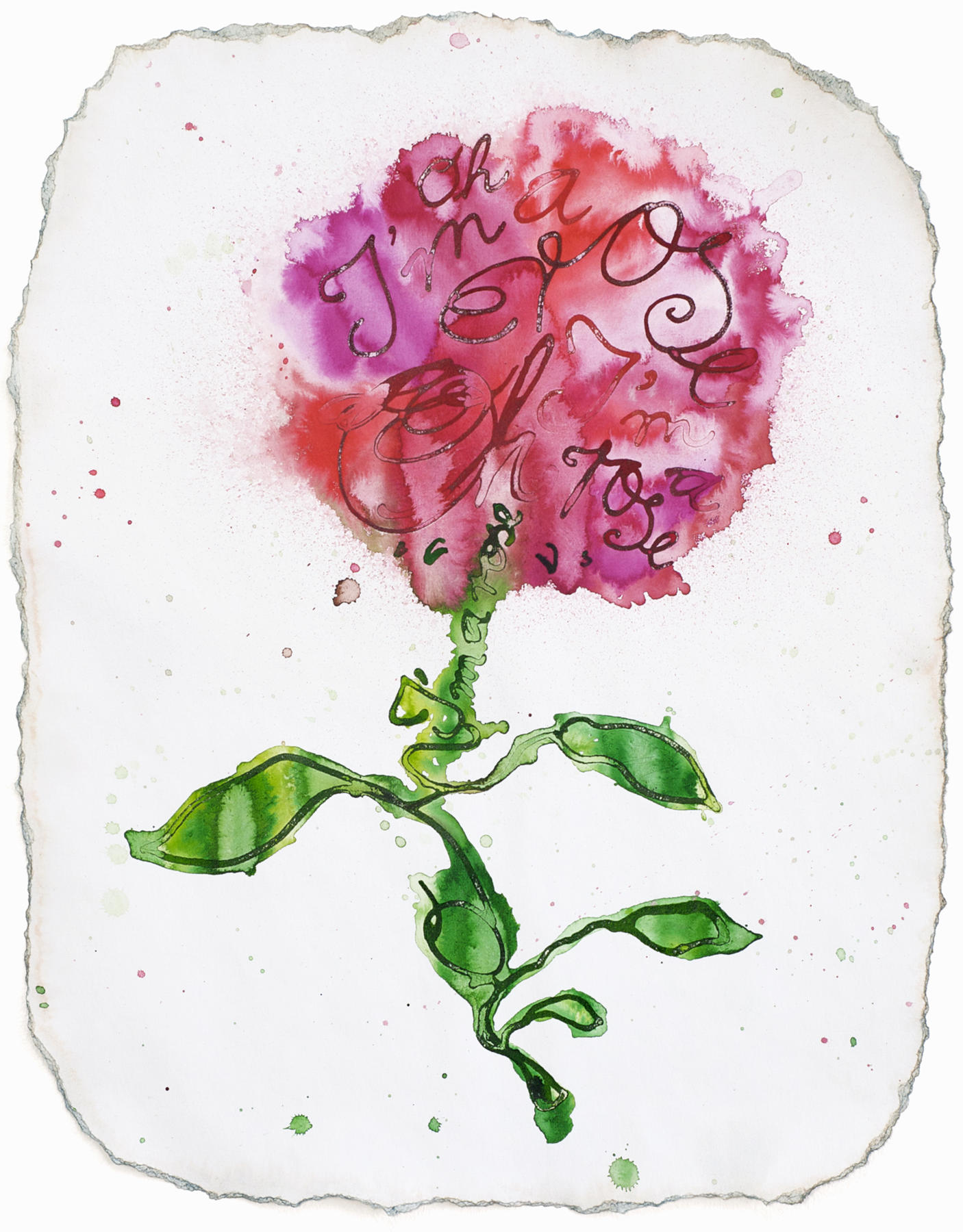  “Oh I'm A Rose, Oh I´m A Rose”, ink, paper, 46 x 59 cm 
 