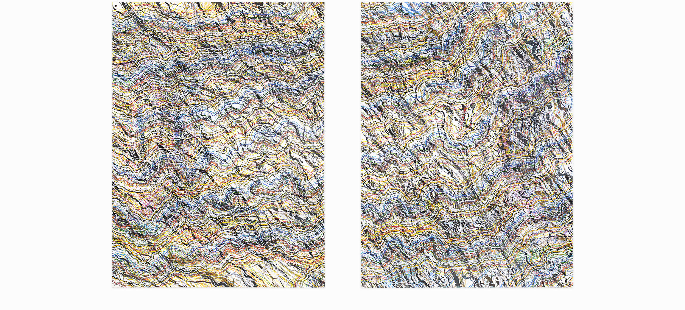  C Bad, je 42 x 56 cm, Acryl, Tusche, Papier, 2023 